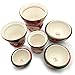 UNAMOI Matryoshka ceramic Measuring Cups, Daisy, Set of 6, Small, Red Floral