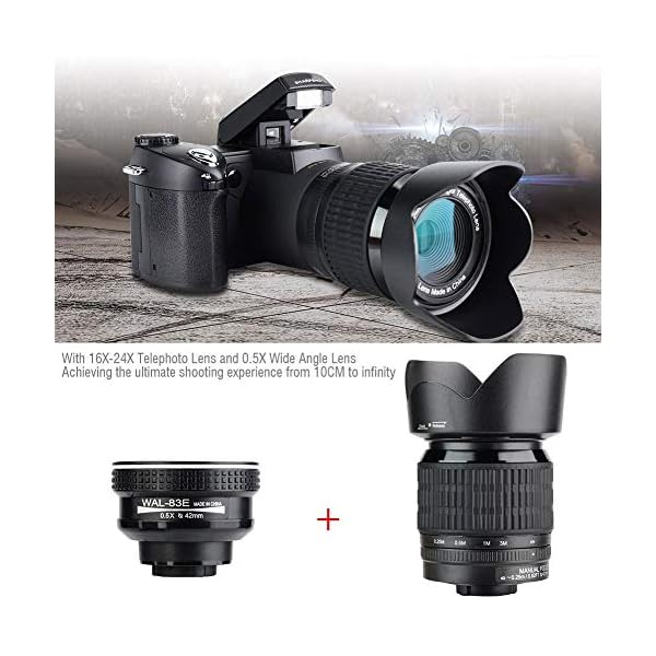 VBESTLIFE DSLR-Camcorder-Kit für Digital kameras, D7300 33MP HD 1080p, 8X-Digitalzoom, 0.5X-Weitwinkelobjektiv, 16X… – Bild 4