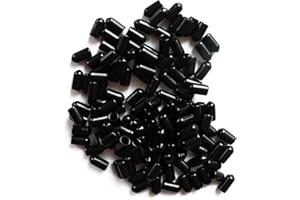 LGEGE YEJI 100 Pcs 1/4" Black Screw Thread Protectors