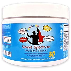 Simple Spectrum Supplement 5.6oz Powder – No Flavor Added – High-Bioavailability Multivitamin/Mineral for Kids (30 Servings)