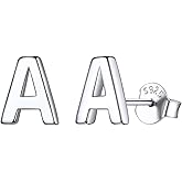 ChicSilver Hypoallergenic 925 Sterling Silver Stud Earrings Simple Tiny Initial Letter A-Z Studs for Women Sensitive Ears