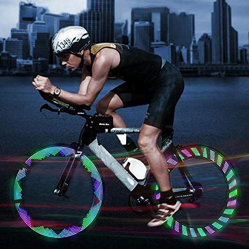 LED Bike Spoke Lights - A12 Waterproof Cool Bicycle Wheel Light, Safety Tire Lights for Kids Adults, Very Bright, Auto & Manual Dual Switch, 30 Pattern - Thumbnail 3