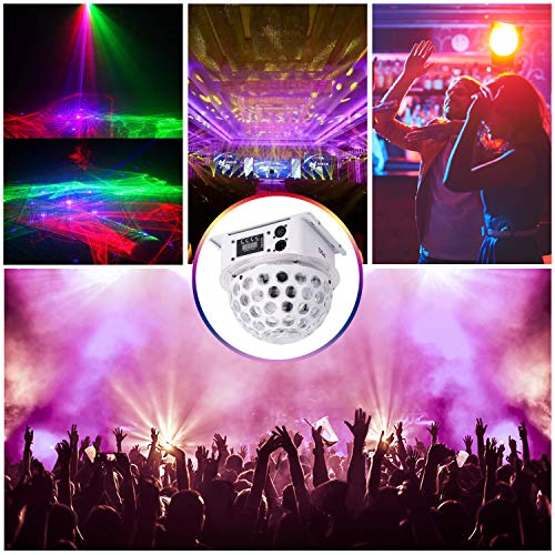 Stage Lights, Sound Activated RGB Party Lights DJ Lighting, 63 LED bar Lights and DMX Control for Church, Wedding, Stage Lighting Birthday Party(need an adapter) (Laser)