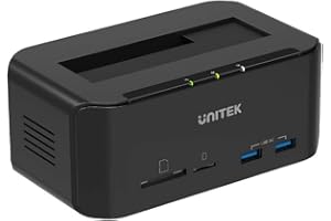 Unitek Tool Free USB 3.0 to SATA External Hard Drive Docking Station with 2-Port Hub and Card Reader for 2.5/3.5 Inch HDD SSD