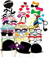 58PCS Colorful Props On A Stick Mustache Photo Booth Party Fun Wedding Favor Christmas Birthday Favor
