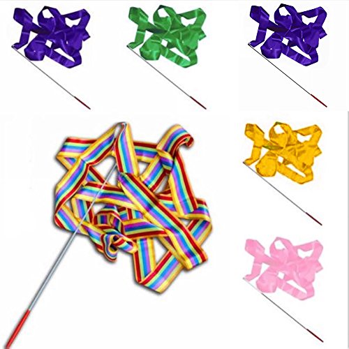 image for Colorido 4M Colorful Dance Ribbon Art Gymnastic Streamer Twirling Rod 