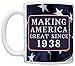 80th Birthday Gifts For All Making American Great Since 1945 Birthday Gift 11oz Coffee Mug Tea Cup USA Flag