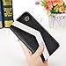 caseen ViVi Women's Smartphone Wallet Clutch Wristlet Case (Black/White) for Apple iPhone 6 5S 5C 5 4S 4, Samsung Galaxy S5 S4 S3, Google Nexus 5, LG G2, HTC One M7, Sony Xperia Z3 Compact / Z, Moto X, Moto G, Droid Razr [Up to 5.75 x 3.1 Inch Cellphone] - Medium Size