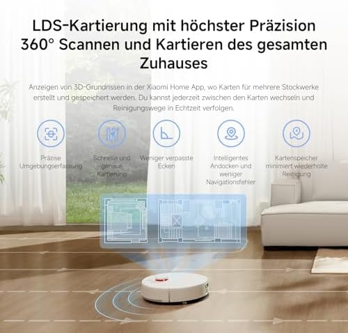 H40 Saugroboter mit Absaugstation, 10.000 Pa Saugkraft