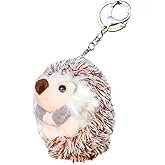 UR Sunshine Boys Girls Creative Funny Cute Kawai Little Brown Hedgehog Keychain, Soft Plush Stuffed Animal Hedgehog Keycrings Bag Backpack Decoration Bag Purse Pendant Car Key Ring Gift