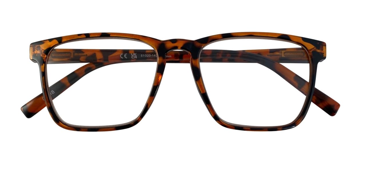 I-Sential Reading Glasses Large Lens with Case Spring Hinges Designer Style for Men Women Ladies Readers Tortoiseshell Brown 1.25 — image 1