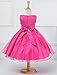 Wocau Little Girls' Sequin Mesh Tull Dress Sleeveless Flower Party Ball Gown (140(6-7 Years), Rose)