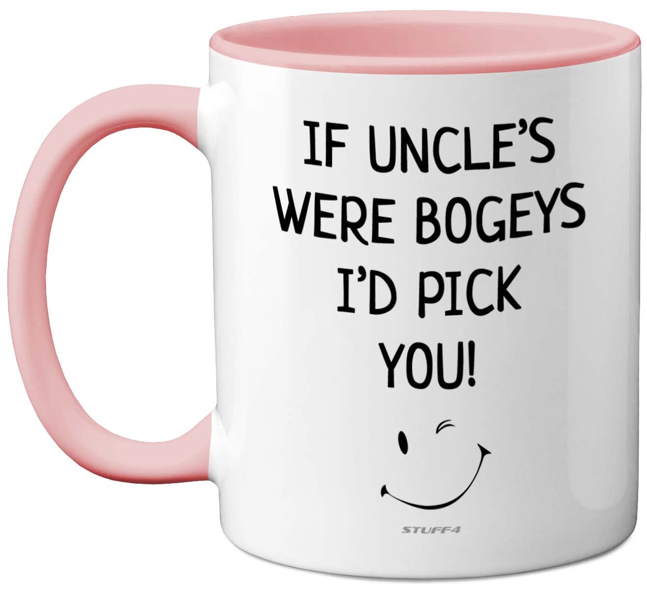 Stuff4 Uncle Mug - Uncle Birthday, Fathers Day Mug Gifts, Christmas, Gifts from Nephew Niece, Cute Funny 11oz Ceramic Dishwasher Safe Pink Coffee Cup Made in UK