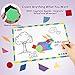 Vanmor 216PCS Magnetic Pattern Blocks Set Complete with 298 Pattern Book Magnet Board Magnetic Shapes for Kids Educational Montessori Tangram Toy for Children Aged 3 8 Portable Travel Game