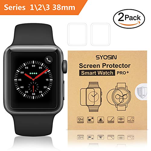 SYOSIN [2 Piezas Protector Pantalla Apple Watch 38mm 2.5D Curvado ...