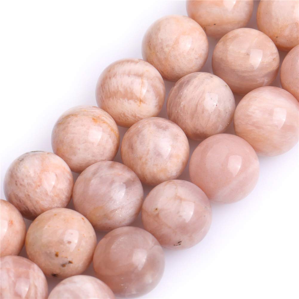 GEM-Inside Natural 12mm Sun Stone Round Gemstone Semi Precious Loose Beads for Jewellery Making 15'' — image 1