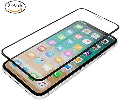 TangDirect iPhone Xs MAX Screen Protector, Full Coverage Titanium Metal Edge Tempered Glass Screen Protector Compatible iPhone Xs MAX 6.5 inch, 2 Pack