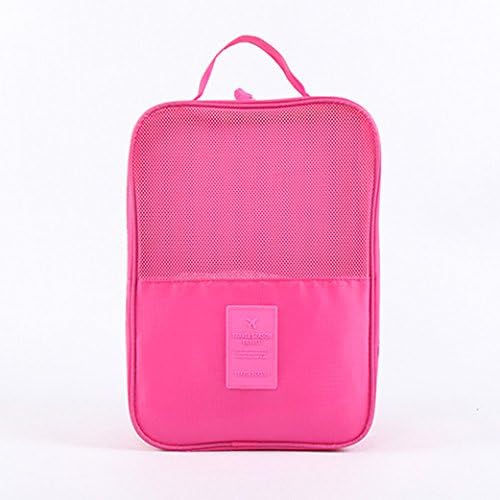 Portable Travel Shoe Bags with Zipper Closure, Convenient For Packing System for Your Shoes, Space Saver Bag, Protect Shoes From Dirt And Smell Of Your Shoes. (Roseo)