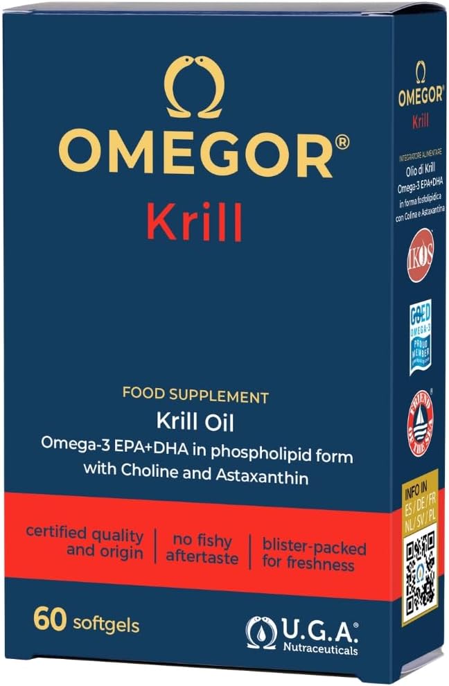 OMEGOR Krill Oil Capsules Omega 3 Antartic EPA DHA 60 Softgels