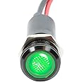 Alpinetech PLB12M 12mm 1/2" 120V AC LED Metal Signal Indicator Pilot Dash Light (Green)