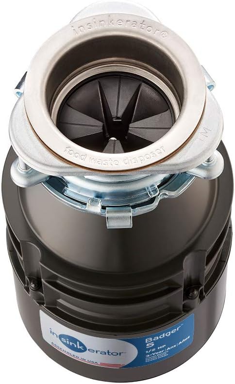InSinkErator Garbage Disposal, Badger 5, 1/2 HP Continuous Feed, Black - Garbage Disposal - 