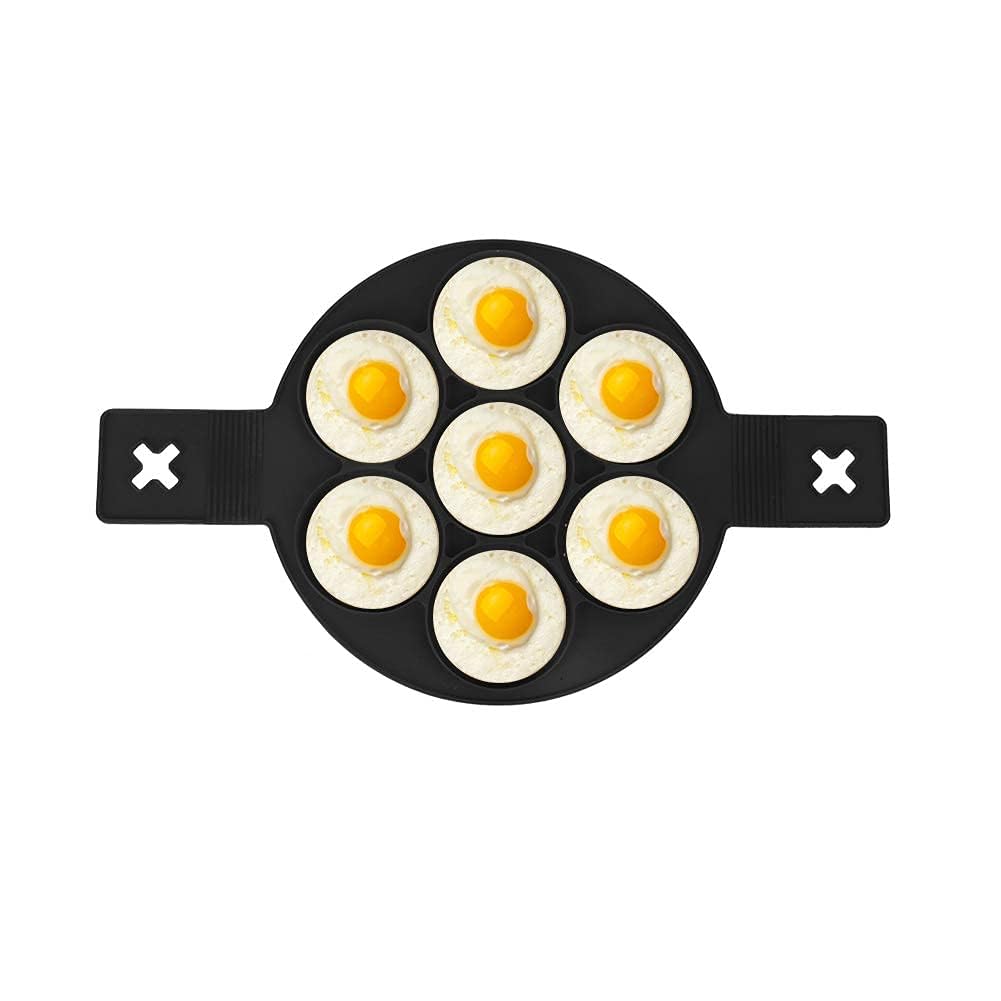 Pancake Mold Silicone Egg Ring-Non-stick Omelette Mould-Pancake Making Mould-Breakfast Egg for You to Save Precious Time (Black)
