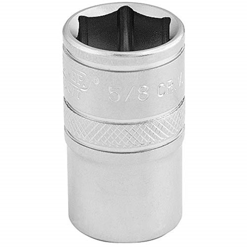 Draper 16628 1/2-Inch Square Drive Micro Satin Chrome Imperial Socket, 5/8-Inch Size , Blue