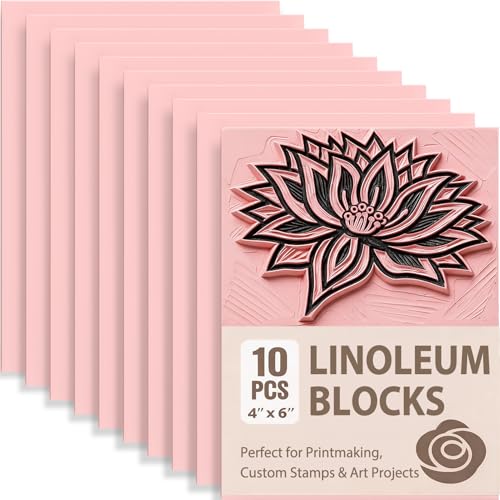 Rubber Linoleum Blocks for Printmaking: 10Pcs 4