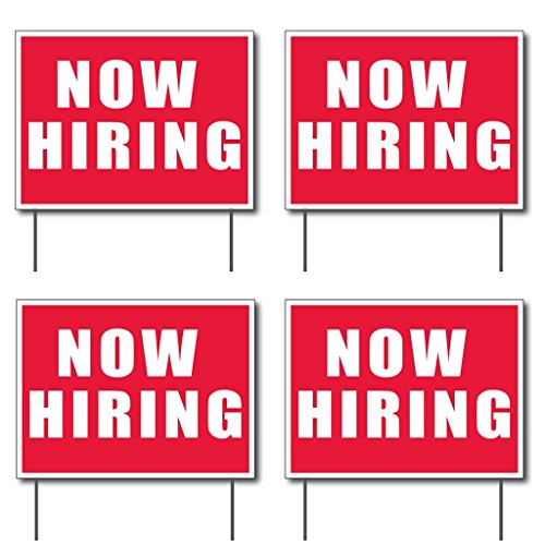 VictoryStore Yard Sign Outdoor Lawn Decorations - Now Hiring Outdoor Signs, 18