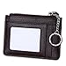 Slim RFID Blocking Card Wallet,Gazigo Minimalist Leather Credit Cards Holder with ID Window and Keychain (Slim RFID Blocking Card Wallet Coffee, One_Size)