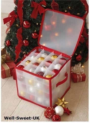 CHRISTMAS TREE 64 BAUBLE DECORATIONS STORAGE BOX BRAND NEW by TJM by TJM