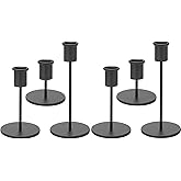 Anndason Set of 6 Black Candlestick Holders - Decorative for Home Decor, Wedding, Dining, Party, Anniversary