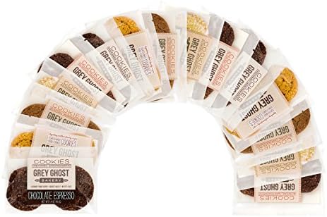 Grey Ghost Bakery Variety Pack - Chocolate Espresso, Lemon Sugar, Molasses Spice, Chocolate Cayenne, Almond Toffee Cookies 15 of 1.4oz 2 packs (approx 30 cookies)