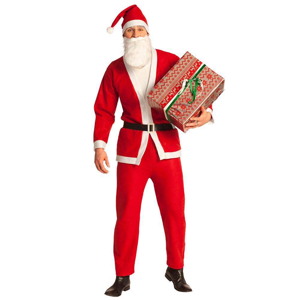 Boland 13411 Santa Claus Costume Set, 5 Pieces, Suit with Trousers, Coat, Belt, Hat and Beard, Fancy Dress Costumes Men, Santa Claus, for Christmas, JGA or Carnival
