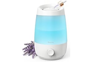 BREEZOME Humidifiers for Bedroom, 2.5L Top Fill Cool Mist Humidifiers for Bedroom, 250ml/h Mist Output,25dB, 25hrs Essential 