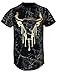 Screenshotbrand Mens Hipster Hip-Hop Premiun Tees - Stylish Longline Latest Fashion T-Shirts - Bull Print - Black - Medium