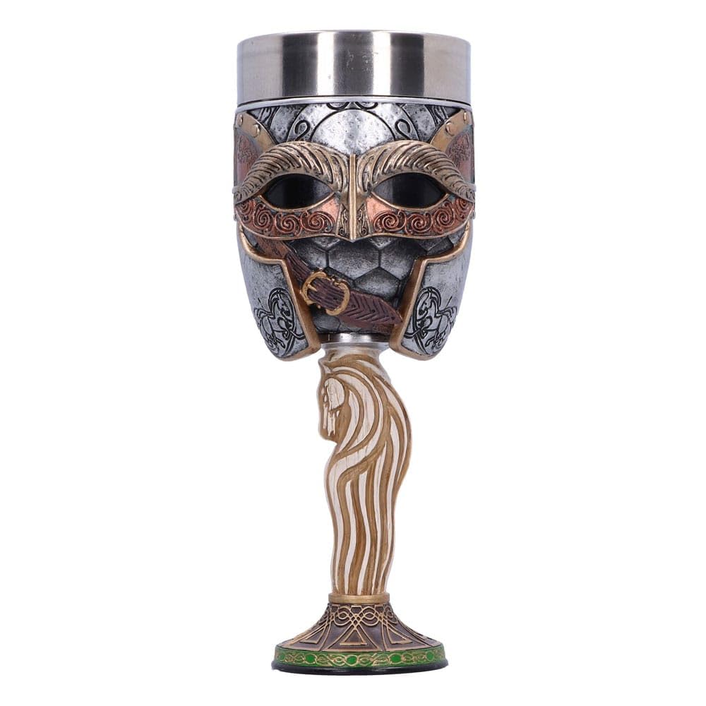 Nemesis Now Lord of The Rings Rohan Goblet 19.5cm, Resin, Officially Licensed Lord of The Rings Merchandise, Drinks Cup, Brown, Clear with Painted Details