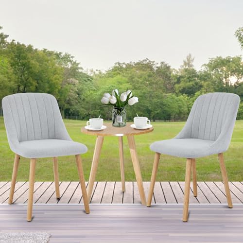 Garvee Dining Chairs Set of 2 - Modern Upholstered Kitchen Chairs with Ergonomic Backrest, 300Lbs Capacity & Oak Wood Legs for Dining Room, Home, Restaurant