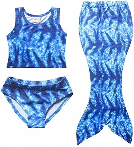 Owone Box Girls 3 Pcs Mermaid Tail Bathing Bikini Swimsuit Sets Swimwear