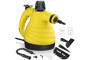 SGULNF Handheld Steam Cleaner, Pressurized Steam Cleaner with 9pcs Accessories & Safety Lock, Natural Multi-Purpose Powerful Home Use Steamer for Cleaning, Car, Bathroom, Shower, Upholstery, Grout, Window