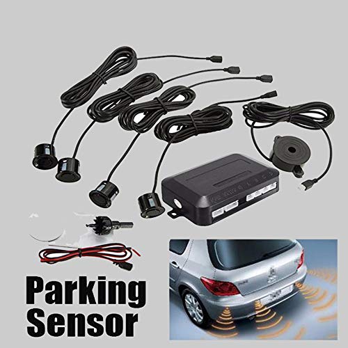Car Reverse Backup Radar System with 4 Parking Sensors Universal Vehicle Parking Assistant Alarm Buzzer Reminder