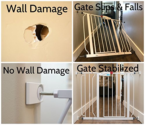 4 Packs Baby Gate Wall Protector - Protect Walls & Doorways from Pet & Dog Gates, for Child Pressure Mounted Stair Safety Gate - No Safety Hazard on Bottom Spindles - Saver