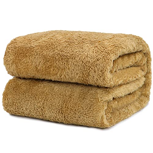 Fleece Throw Blanket Cozy Soft Lightweight Throw Blankets Warm Plush Brown Fall Blankets and Throws Couch Sofa Bed Camping Travel Picnic Outdoor Blanket Bedding Kid Baby Boys Girls Adults 40x50 in