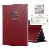 iPad 2 3 4 Vintage Pattern Protective Case, Miniko(TM) Old [Book Style] Classic Case Cover Vintage Premium PU Leather Smart Folio Case Auto Sleep Wake Slim Fit Stand for iPad 2 3 4 Red