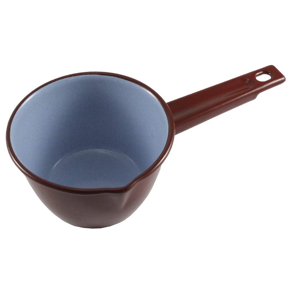 Wurko - Brown Enamel Saucepan with spout 16 cm