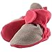 Luvable Friends Unisex Baby Fleece Booties, Gray Pink, 6-12 Months