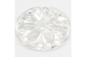 BIEYE Daisy 4PACK Flower Round Glass Jewels for Stained Glass Project of Crafting Tiffany Style Window Hangings Lampshades (38mm, Clear)