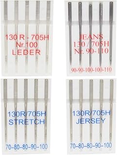 20 Nähmaschinennadeln für Jersey, Leder, Stretch und Jeans - je 5 Stück -