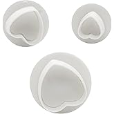 1 Set Heart Shape Fondant Flower Cutter,White Flower Plunger Cookie Cutter, Cake Decorating Tools,Dessert And Candy Sculpting Tools,White Baking Accessories