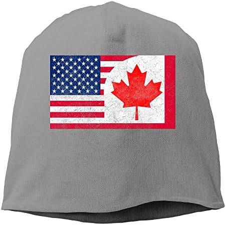 MuscleT Canada US Friendship Flag Combination United States America Canadian Unisex Casual Fashion Durable Winter Warm Fleece Hat